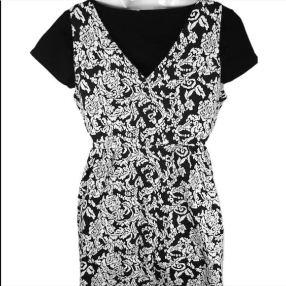 Motherhood Maternity Empire Black/White MIDI Dress Sz M XC - Picture 5 of 8
